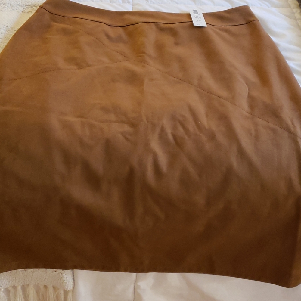 Chicos Midi Suede Skirt